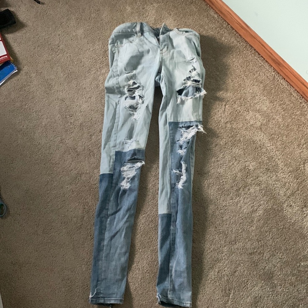 american eagle patched jeans!!!